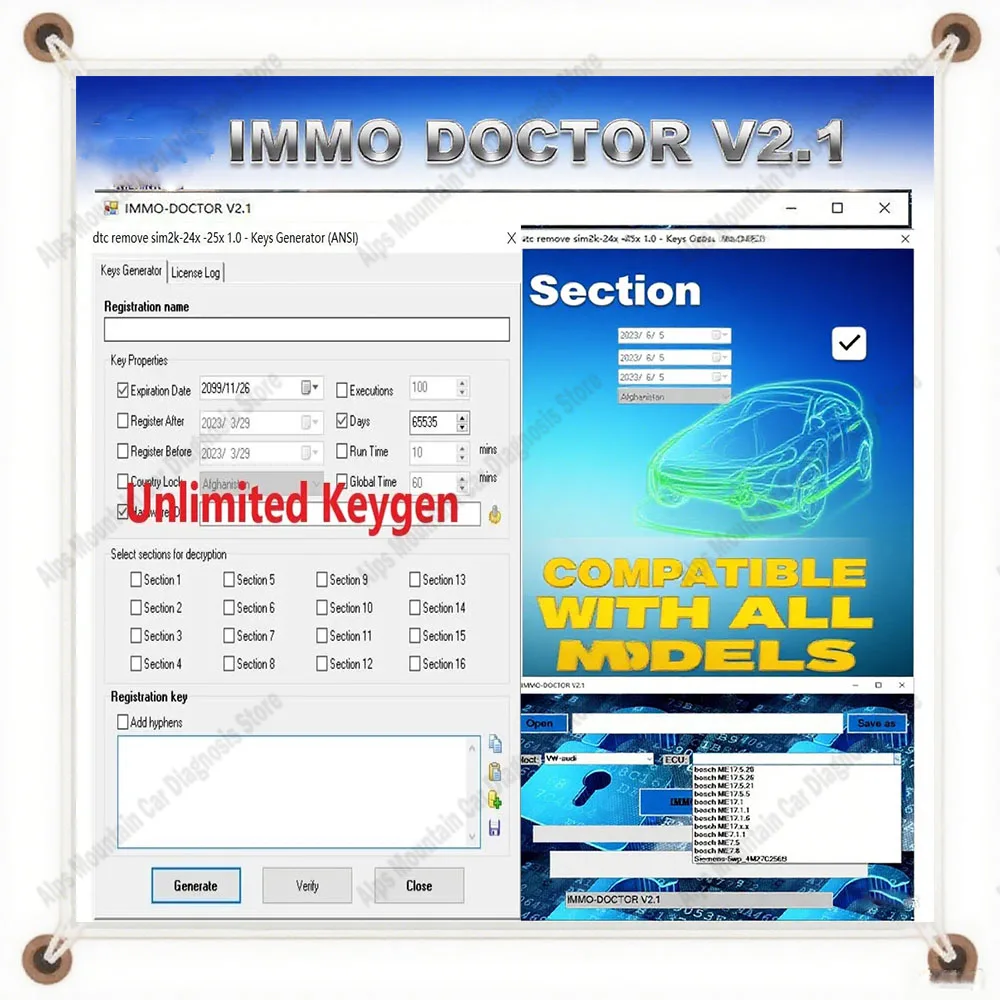 Car Tools IMMO DOCTOR V2.1 With Unlimited KEYGEN MULTI BRAND Immo Off Software ECU Chip Tuning for sim2k MT38 ME 17.9.2 MED17.9
Car Tools IMMO DOCTOR V2.1 With Unlimited KEYGEN MULTI BRAND Immo Off Software ECU Chip Tuning for sim2k MT38 ME 17.9.2 MED17.9