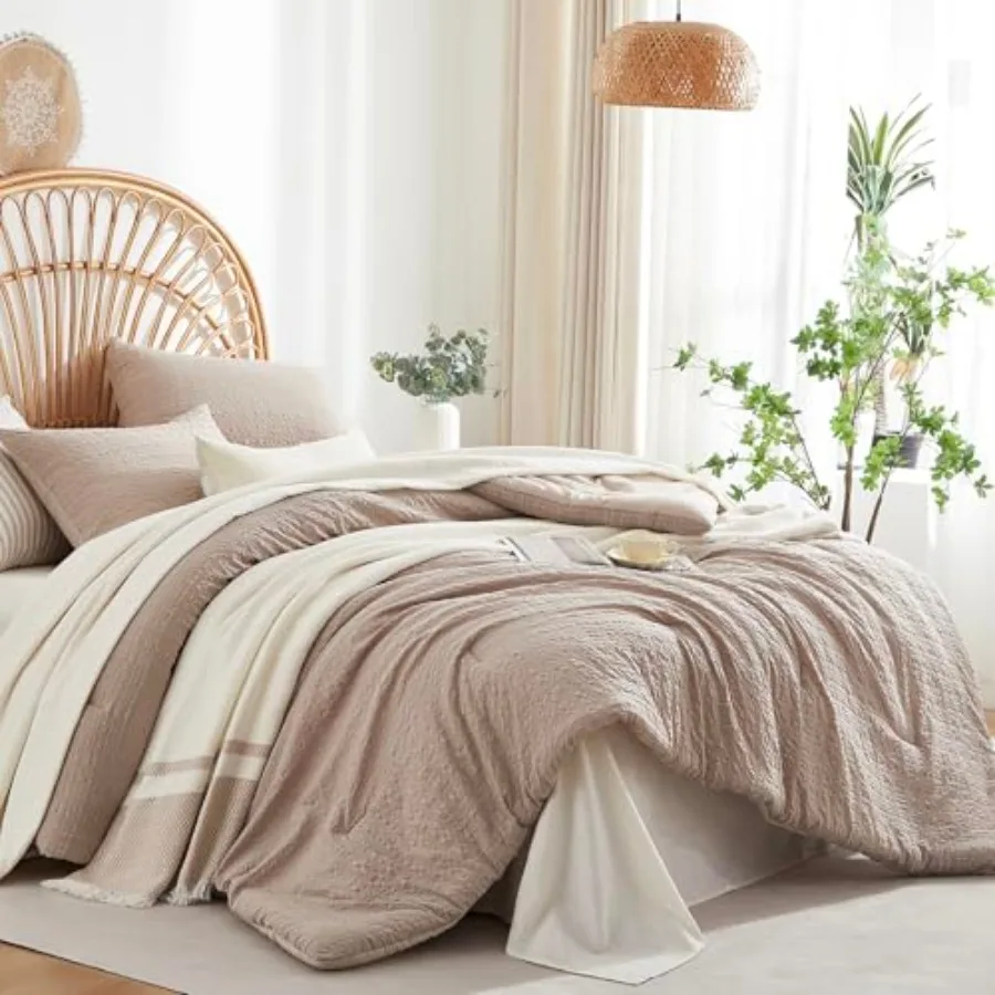 Brown Boho Seersucker Comforter Set Size, Textured Lightweight Breathable Bedding 1 Comforterand 2 Shams
Brown Boho Seersucker Comforter Set Size, Textured Lightweight Breathable Bedding 1 Comforterand 2 Shams