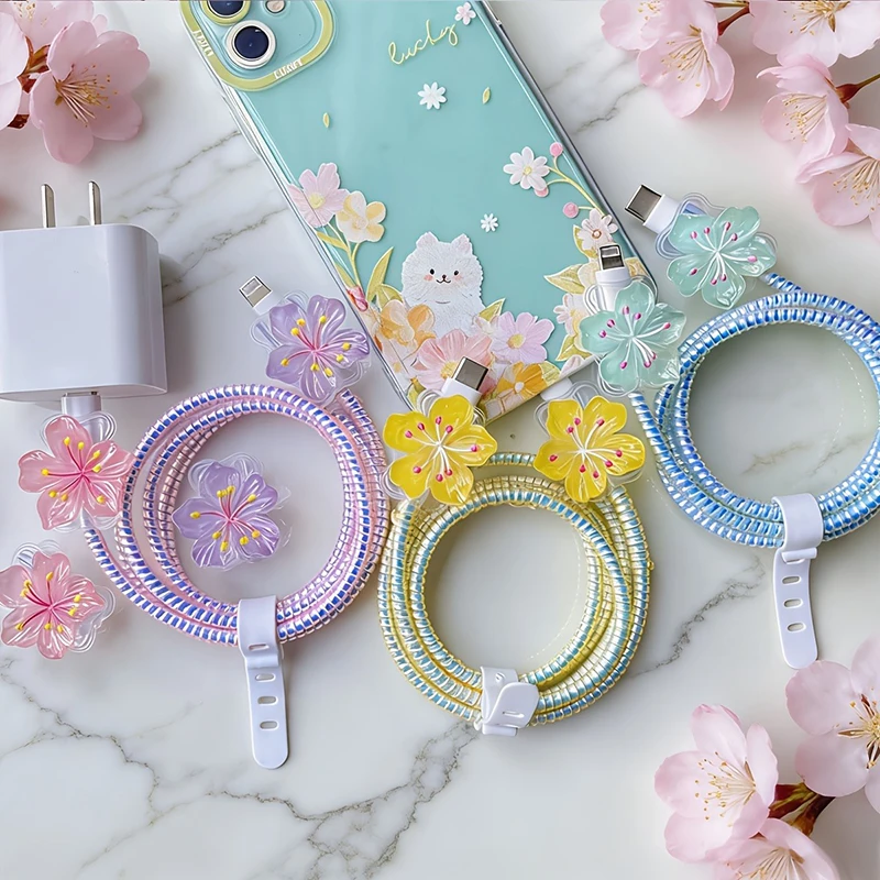 Colored Flower Laser White Line Circle Charger Protector Cover For iPhone For Samsung Type-C Charger Line Protectors Cover
Colored Flower Laser White Line Circle Charger Protector Cover For iPhone For Samsung Type-C Charger Line Protectors Cover