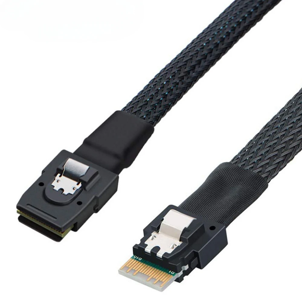 Slim Line SAS 4.0 SFF-8654 4i 38-контактный хост для Mini SAS 4i SFF-8087 36-контактный целевой кабель для передачи данных
Slim Line SAS 4.0 SFF-8654 4i 38-контактный хост для Mini SAS 4i SFF-8087 36-контактный целевой кабель для передачи данных
