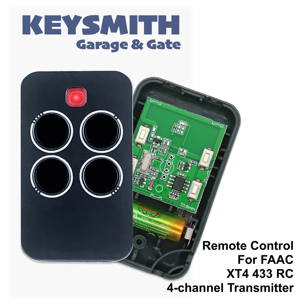 KEYSMITH For FAAC
XT4 433 RC
4-channel Transmitter Rolling Code 433.92MHz Gate Garage Door Opener
KEYSMITH For FAAC
XT4 433 RC
4-channel Transmitter Rolling Code 433.92MHz Gate Garage Door Opener