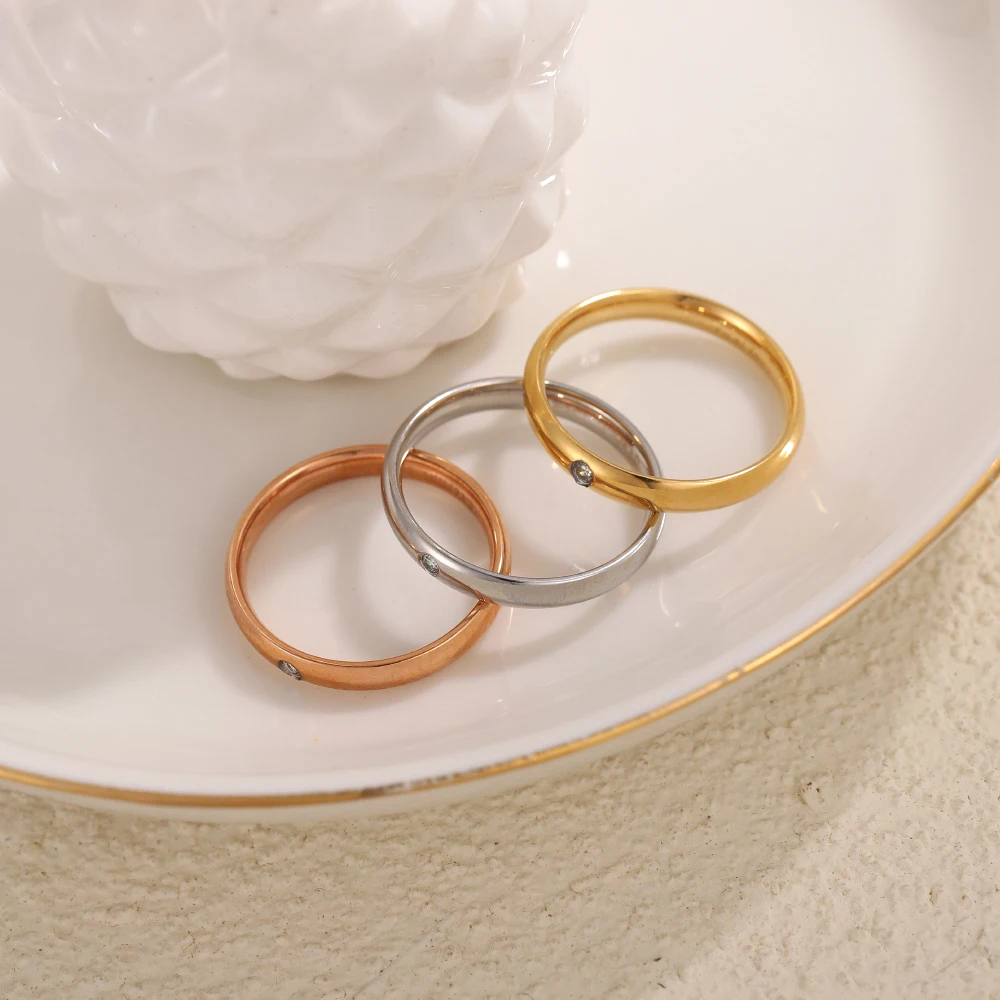 Minimalist Titanium Stainless Steel Rings Crystal Zircon Gold Plated Plain Ring with Index Finger Joint Thin Jewelry Women Rings
Minimalist Titanium Stainless Steel Rings Crystal Zircon Gold Plated Plain Ring with Index Finger Joint Thin Jewelry Women Rings