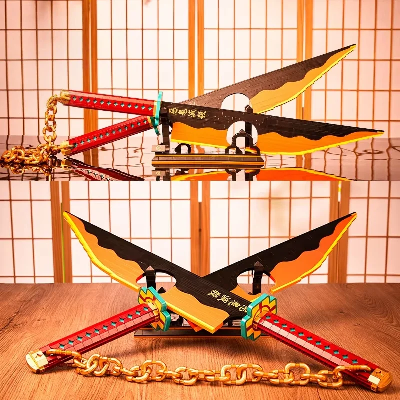 Double Blade Samurai Sword Building Block Model Adult Collectible Assembly Ornament With Display Stand Trendy Desktop Decoration
Double Blade Samurai Sword Building Block Model Adult Collectible Assembly Ornament With Display Stand Trendy Desktop Decoration