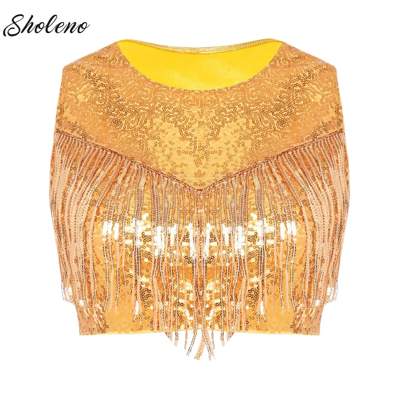 Woman Fashion Shiny Crop Top Sexy Tassel Vintage Pullover Evening Party Party Streetwear Jazz Latin Salsa Samba Belly Dance Wear
Woman Fashion Shiny Crop Top Sexy Tassel Vintage Pullover Evening Party Party Streetwear Jazz Latin Salsa Samba Belly Dance Wear