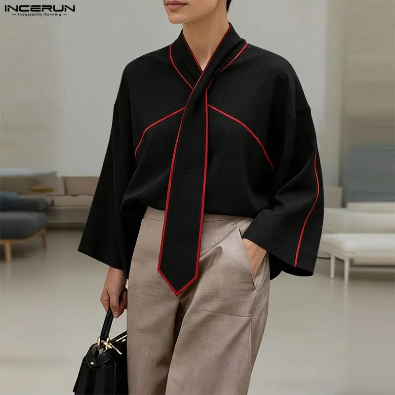 Мужская рубашка INCERUN, свободного кроя, с длинным рукавом, в стиле пэчворк, повседневная, с галстуком, весна 2026, модная, для отдыха, мужские топы, рубашки, размеры S-5XL
Мужская рубашка INCERUN, свободного кроя, с длинным рукавом, в стиле пэчворк, повседневная, с галстуком, весна 2026, модная, для отдыха, мужские топы, рубашки, размеры S-5XL