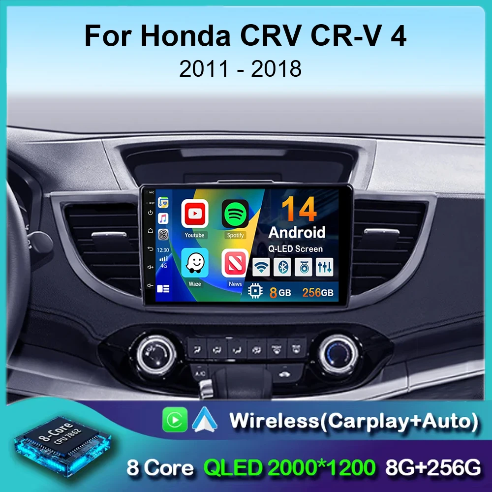 Android 14 Carplay Car Radio For Honda CRV CR-V 2011 2012 2013 2014-2016 Multimedia Player GPS Navigation Head Unit 2din Stereo
Android 14 Carplay Car Radio For Honda CRV CR-V 2011 2012 2013 2014-2016 Multimedia Player GPS Navigation Head Unit 2din Stereo