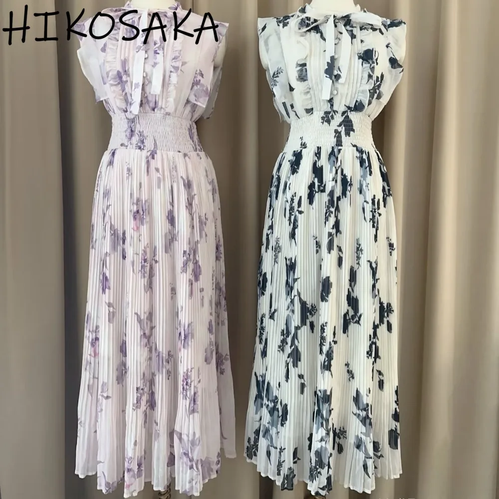 Bow Lace Up Sleeveless Elegant Dress Ruffles Patchwork High Waist A-line Slim Robe Female Vintage Print Japanese Summer Vestidos
Bow Lace Up Sleeveless Elegant Dress Ruffles Patchwork High Waist A-line Slim Robe Female Vintage Print Japanese Summer Vestidos