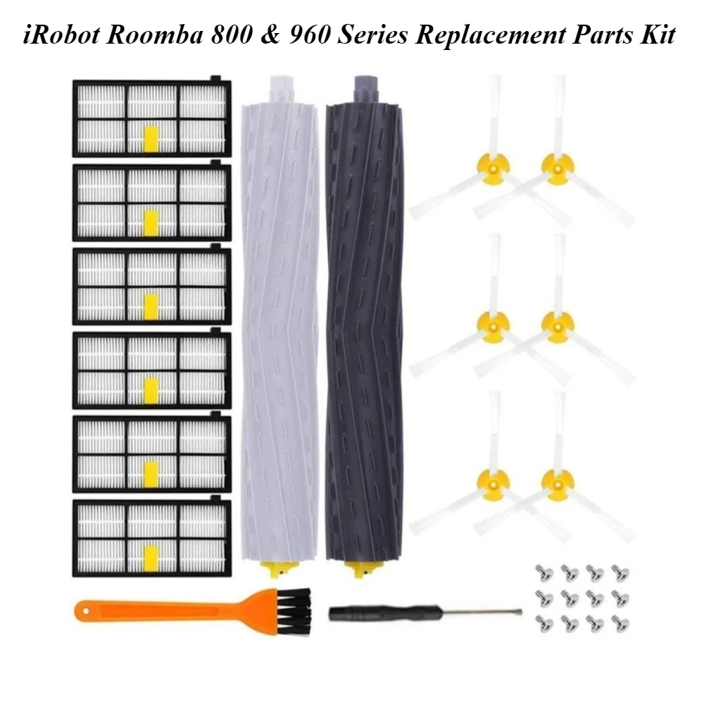 iRobot Roomba 800 & 960 Series Replacement Parts Kit - Roller Brush, HEPA Filter, Triangle Side Brushes
iRobot Roomba 800 & 960 Series Replacement Parts Kit - Roller Brush, HEPA Filter, Triangle Side Brushes