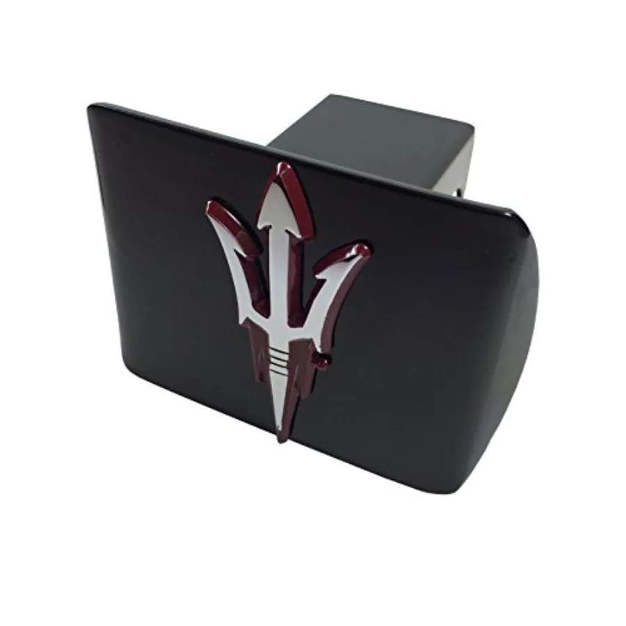 Arizona State University Metal Emblem Chrome with Maroon Trim on Black Metal Hitch Cover
Arizona State University Metal Emblem Chrome with Maroon Trim on Black Metal Hitch Cover
