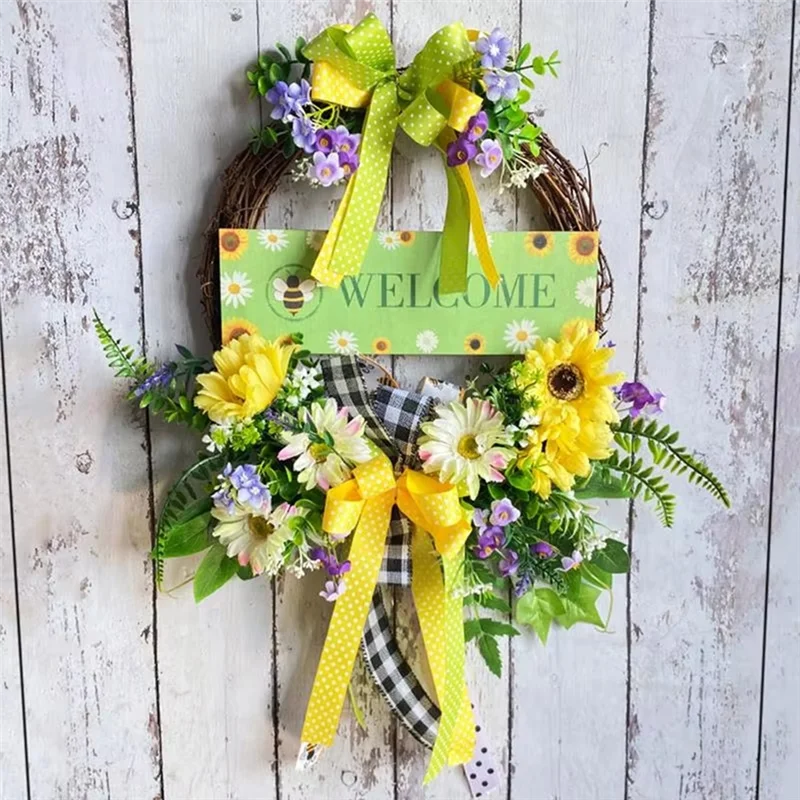 Welcome Spring Wreath Welcome Sign Decorative Wreath With Bow And Flower Festival Decoration Outdoor Indoor Decor
Welcome Spring Wreath Welcome Sign Decorative Wreath With Bow And Flower Festival Decoration Outdoor Indoor Decor