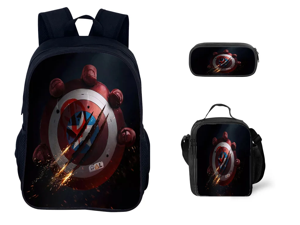 Little Kid Captain America Fashion School Book Bag Set-Super Hero Lightweight Backapck+Reusable Lunch Tote+Pen Case
Little Kid Captain America Fashion School Book Bag Set-Super Hero Lightweight Backapck+Reusable Lunch Tote+Pen Case