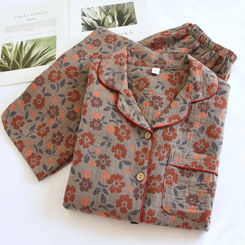 Pure Cotton Floral Print Sleepwear For Women Pyjama Home Wear Long Sleeve Trousers New Autumn Clothes Women Lounge Set
Pure Cotton Floral Print Sleepwear For Women Pyjama Home Wear Long Sleeve Trousers New Autumn Clothes Women Lounge Set