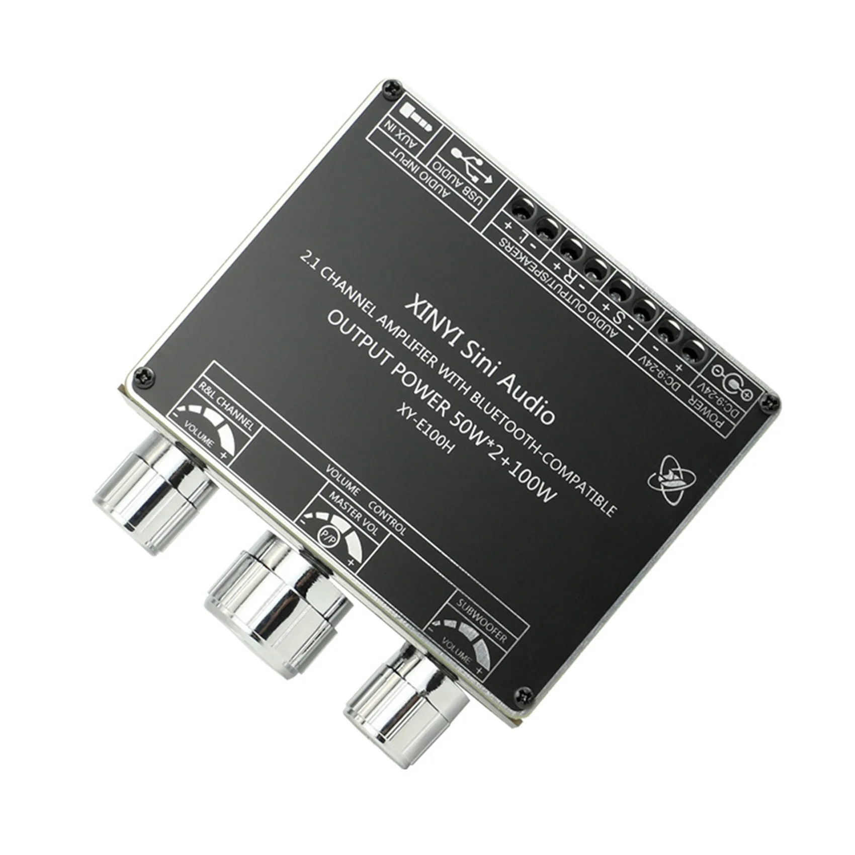 E100H 2.1 Channel Bluetooth 5.1 Audio Amplifier Board Module TPA3116D2 50Wx2+100W High Power Subwoofer Amplifier Board
E100H 2.1 Channel Bluetooth 5.1 Audio Amplifier Board Module TPA3116D2 50Wx2+100W High Power Subwoofer Amplifier Board