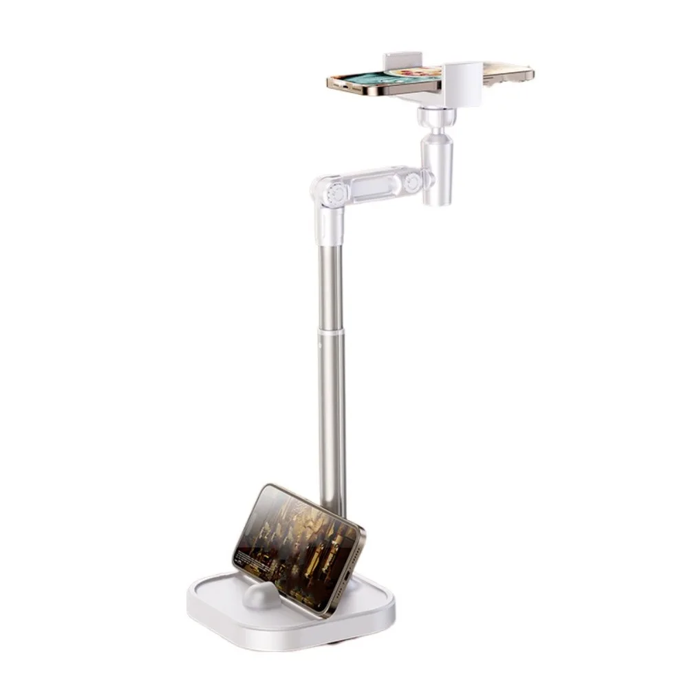 2 in 1 Telescopic Phone Stand Overhead Adjustable Height Desktop Phone Holder Stable Base Metal Mobile Phone Bracket
2 in 1 Telescopic Phone Stand Overhead Adjustable Height Desktop Phone Holder Stable Base Metal Mobile Phone Bracket