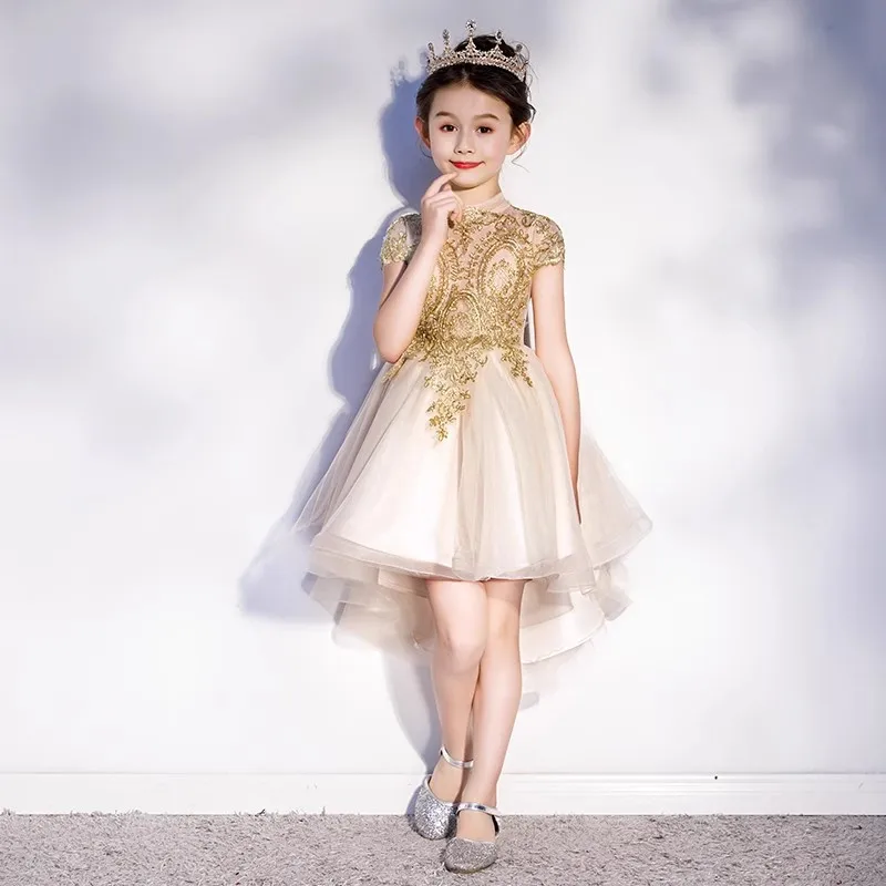 Girls' Dress2025New Children's Birthday Evening Dress Girl Piano Stage Host Golden Performance Princess Dress
Girls' Dress2025New Children's Birthday Evening Dress Girl Piano Stage Host Golden Performance Princess Dress