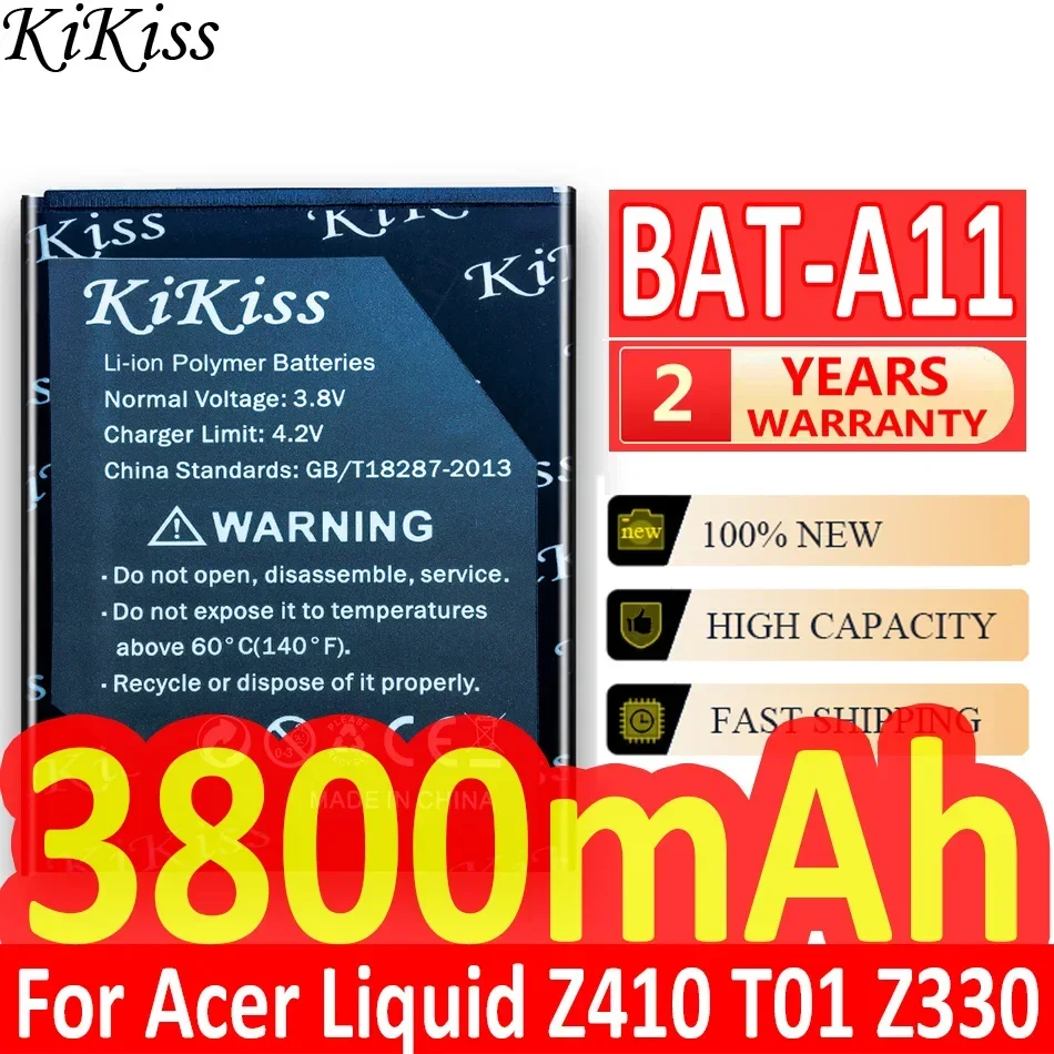 Аккумулятор KiKiss BAT-A11, телефон 3800 мАч для Acer Liquid Z410 T01 Z330 BAT A11 с номером отслеживания
Аккумулятор KiKiss BAT-A11, телефон 3800 мАч для Acer Liquid Z410 T01 Z330 BAT A11 с номером отслеживания