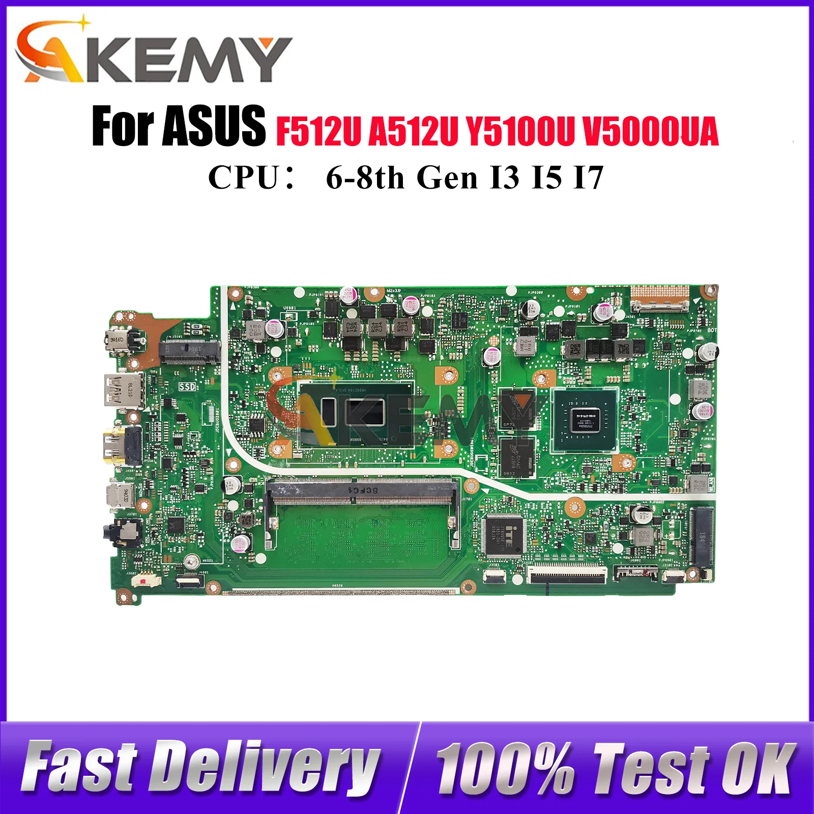X512UB Laptop Motherboard For ASUS VivoBook Y5100U X512U V5000UA F512U A512U X512UB X512UF Mainboard With I3 I5 I7 CPU tests OK
X512UB Laptop Motherboard For ASUS VivoBook Y5100U X512U V5000UA F512U A512U X512UB X512UF Mainboard With I3 I5 I7 CPU tests OK