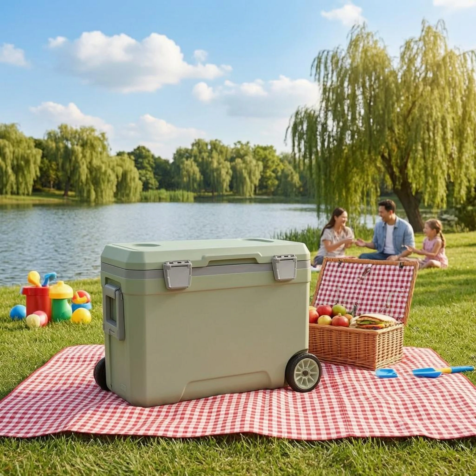 Wheeled Cooler Box Pair Handles Insulated Cooler Box Wheeled Ice Chest Wheels Outdoor Storage Large Capacity
Wheeled Cooler Box Pair Handles Insulated Cooler Box Wheeled Ice Chest Wheels Outdoor Storage Large Capacity