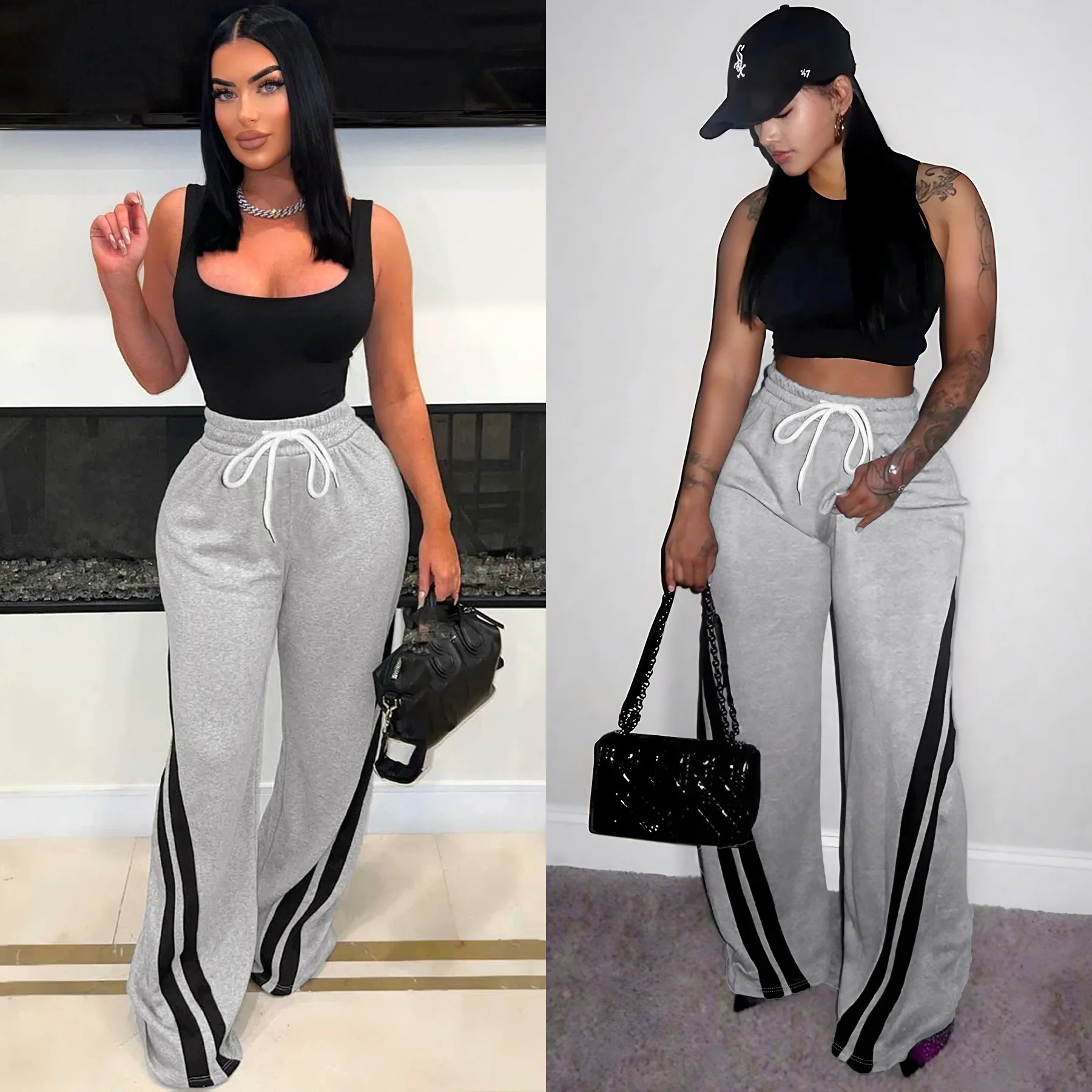 Pant Women Long Pants High Waist Lace Up Straight Trousers Y2k Streetwear Elegant Splice Work Casual Loose Regular 2025 Capris
Pant Women Long Pants High Waist Lace Up Straight Trousers Y2k Streetwear Elegant Splice Work Casual Loose Regular 2025 Capris