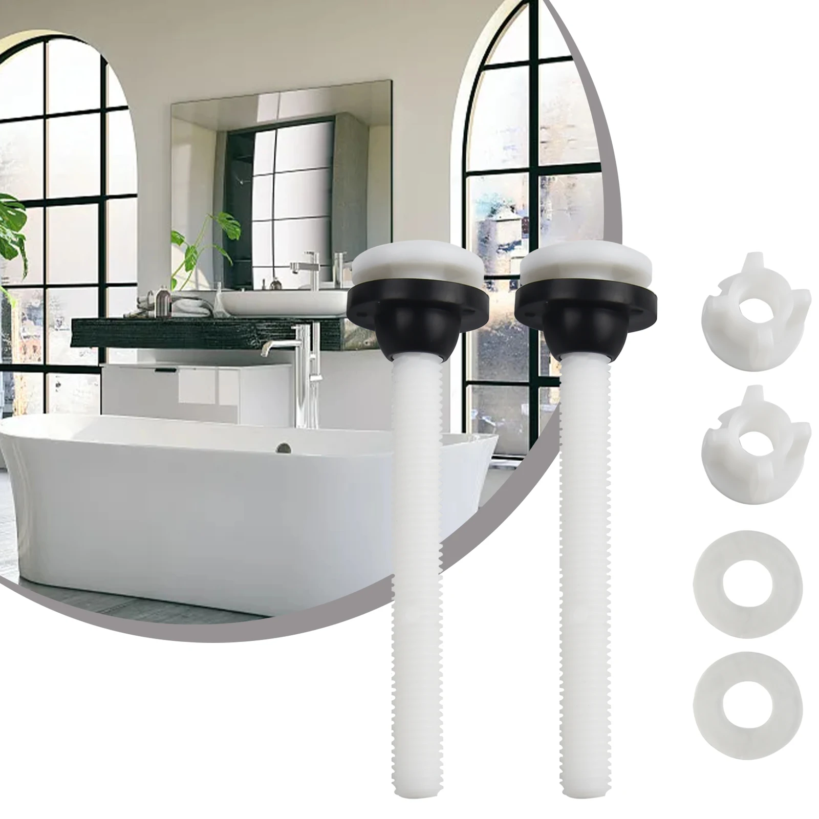 2 Pack Plastic Toilet Seat Hinge Bolts And Nuts With Washers For Mount For Fastening And Repair Your Toilet Seat
2 Pack Plastic Toilet Seat Hinge Bolts And Nuts With Washers For Mount For Fastening And Repair Your Toilet Seat