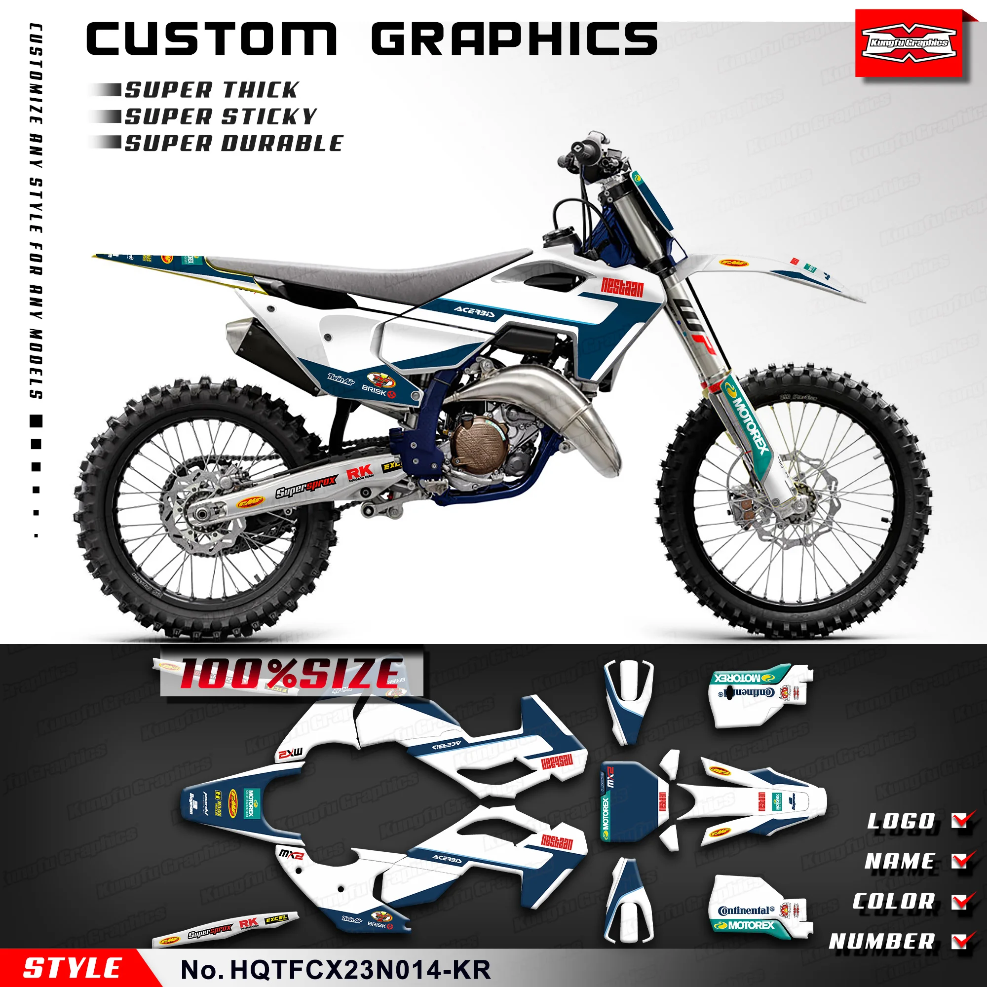 KUNGFU GRAPHICS Stickers Wrap Design for Husqvarna TC125 TC250 FC250 FC350 FC450 / TX300 FX350 FX450 23 24 25, HQTFCX23N014-KR
KUNGFU GRAPHICS Stickers Wrap Design for Husqvarna TC125 TC250 FC250 FC350 FC450 / TX300 FX350 FX450 23 24 25, HQTFCX23N014-KR
