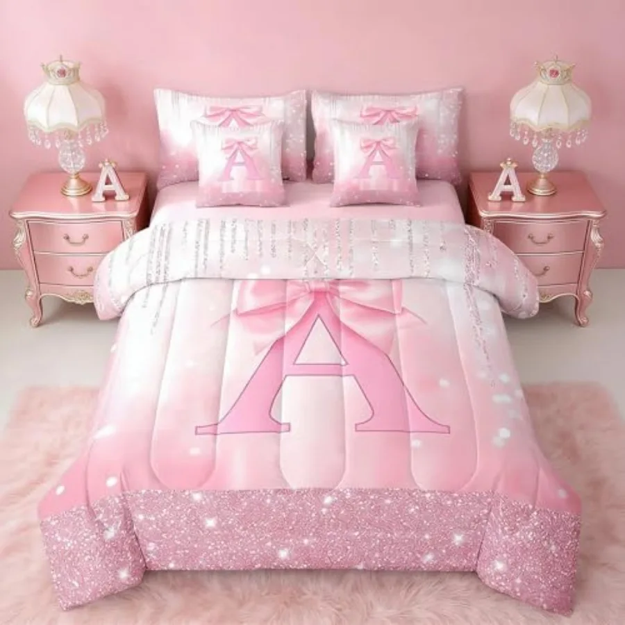 Personalized Initial A Comforter Set with Sheets Princess Glitter 7 Pieces Bedding Set Boys Girls Bow Alphabet Teens Bed Set Be
Personalized Initial A Comforter Set with Sheets Princess Glitter 7 Pieces Bedding Set Boys Girls Bow Alphabet Teens Bed Set Be