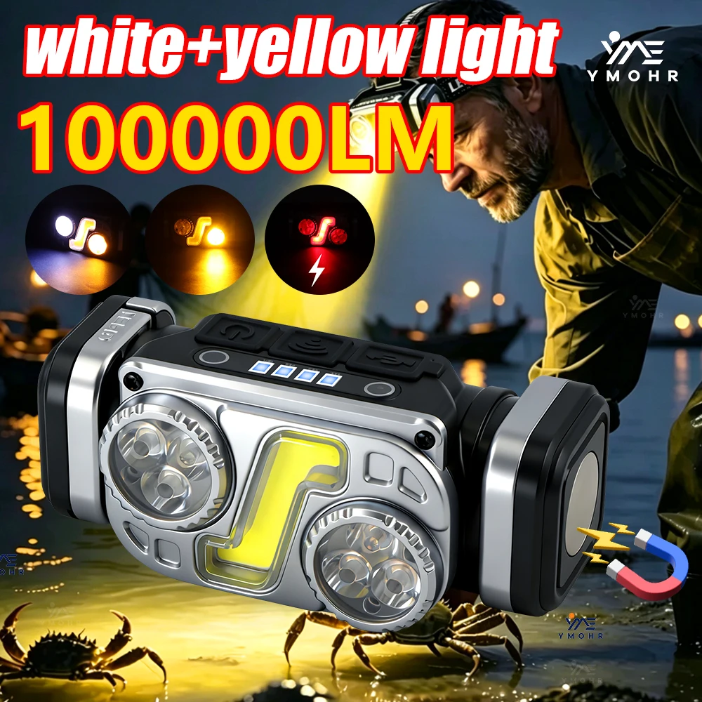 1000000LM High Power Headlamp USB Rechargeable Lamp 18650 Head LED Front Flashlight For Fishing Work Lighting Gathering Seafood
1000000LM High Power Headlamp USB Rechargeable Lamp 18650 Head LED Front Flashlight For Fishing Work Lighting Gathering Seafood