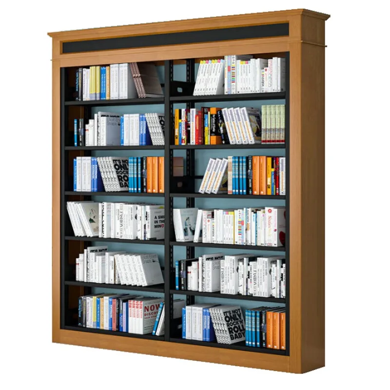 Library steel and wood bookshelves, school reading room, bookstore, double-sided storage
Library steel and wood bookshelves, school reading room, bookstore, double-sided storage