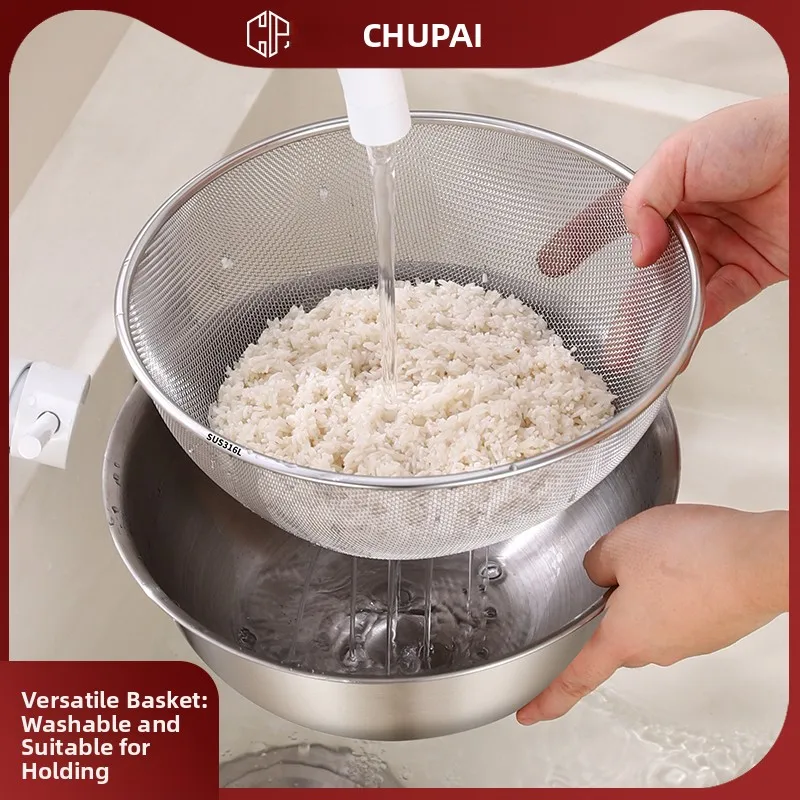 Food Grade 316 Stainless Steel Kitchen Sink Vegetable Washing Basket Drain Basket Filter Net Rice Washing Tool Pure Color Ins...
Food Grade 316 Stainless Steel Kitchen Sink Vegetable Washing Basket Drain Basket Filter Net Rice Washing Tool Pure Color Ins...