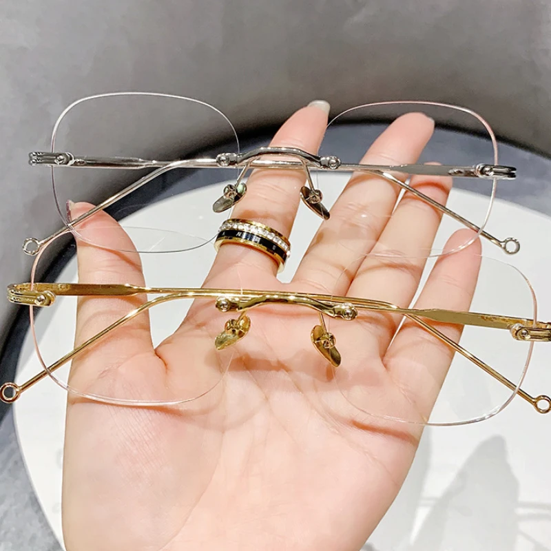 2024 Square Rimless Anti-Blue Light Glasses Women Men Summer Silver Frame Optical Spectacle Eyeglasses Computer Reading Eyewear
2024 Square Rimless Anti-Blue Light Glasses Women Men Summer Silver Frame Optical Spectacle Eyeglasses Computer Reading Eyewear