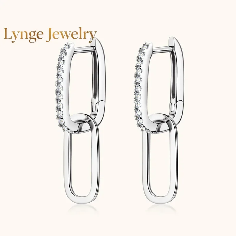 Lynge Jewelry 1.4mm Moissanite Paperclip Link Earrings for Women Silver 925 D Color Lab Diamond Huggie Hoop Earrings 2024 Trend
Lynge Jewelry 1.4mm Moissanite Paperclip Link Earrings for Women Silver 925 D Color Lab Diamond Huggie Hoop Earrings 2024 Trend