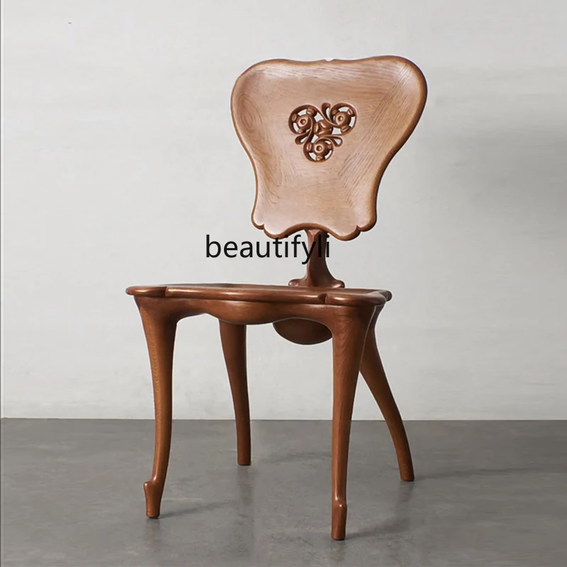 Medieval retro chair solid wood carving flower dining chair leisure designer chair
Medieval retro chair solid wood carving flower dining chair leisure designer chair
