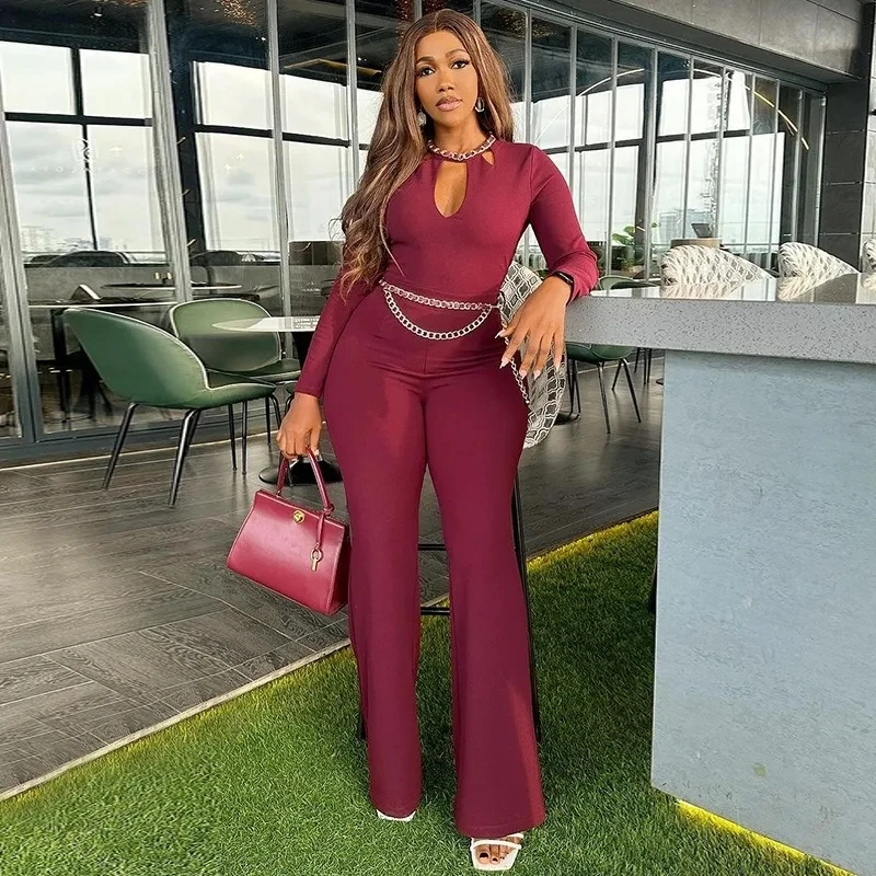 Women's High Waisted Wide Leg Long Pants Jumpsuit Temperament Hollowed Out Long Sleeved 2025 Spring New Item
Women's High Waisted Wide Leg Long Pants Jumpsuit Temperament Hollowed Out Long Sleeved 2025 Spring New Item
