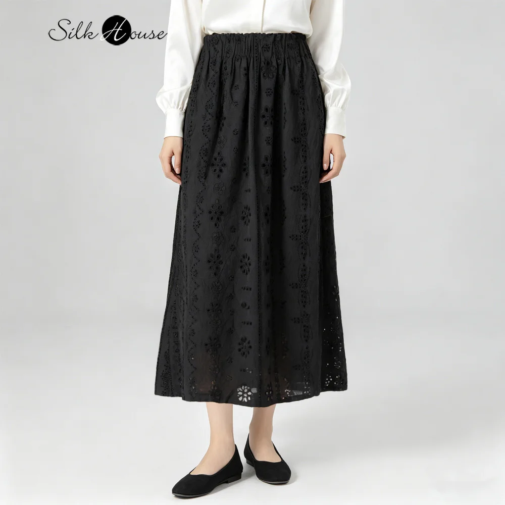 Plus Size Retro Black Embroidered 75% Natural Mulberry Silk Dry Silk Women's Casual Summer Flower Bud Waist Skirt
Plus Size Retro Black Embroidered 75% Natural Mulberry Silk Dry Silk Women's Casual Summer Flower Bud Waist Skirt