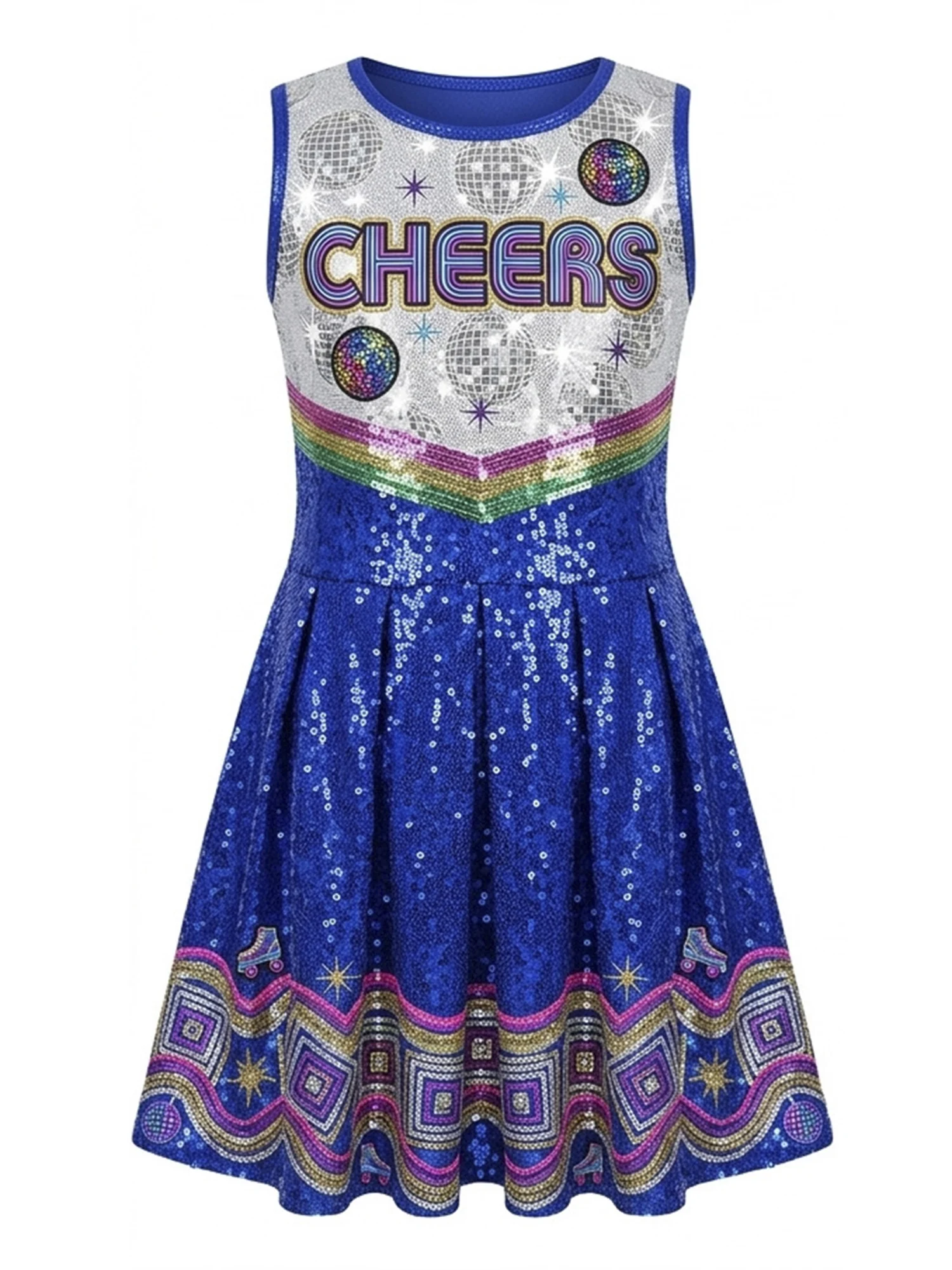 Kids Girls Cheer Dress Sleeveless One Piece Round Neck A Line Ruffle Hem Sparkly for School Sports Dance Game Show
Kids Girls Cheer Dress Sleeveless One Piece Round Neck A Line Ruffle Hem Sparkly for School Sports Dance Game Show