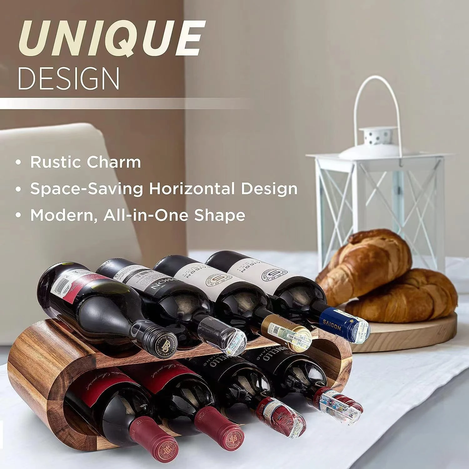 Wooden double-layer red wine decoration, modern and simple desktop red wine display stand made of solid wood
Wooden double-layer red wine decoration, modern and simple desktop red wine display stand made of solid wood