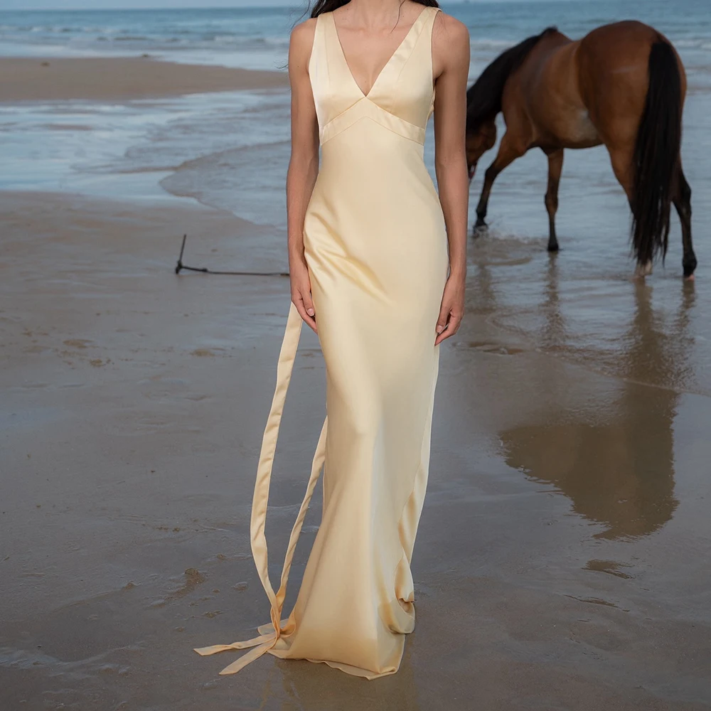 Customized Backless Open Back Classic V-Neck Jersey Off the Shoulder Sleeveless Straight Evening Dress Sweep Train Photo Color R
Customized Backless Open Back Classic V-Neck Jersey Off the Shoulder Sleeveless Straight Evening Dress Sweep Train Photo Color R