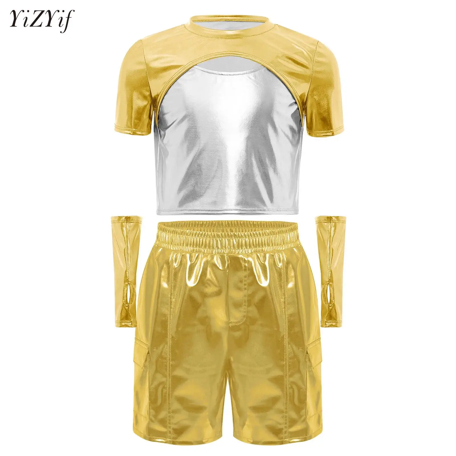Kids Girls Hip-Hop Jazz Dance Costume Short Sleeve Gymnastics Crop Top+Shorts+Glove Suit Modern Ballroom Performance Clothes Set
Kids Girls Hip-Hop Jazz Dance Costume Short Sleeve Gymnastics Crop Top+Shorts+Glove Suit Modern Ballroom Performance Clothes Set