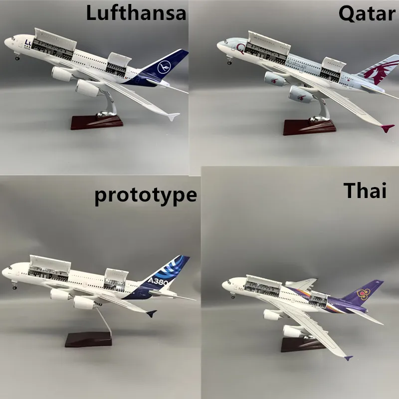 1:160 Diecast Model Emirates/Lufthansa/Prototype/Thailand A380Airways Openable Cabin Door Airplane With Light Airline Collection
1:160 Diecast Model Emirates/Lufthansa/Prototype/Thailand A380Airways Openable Cabin Door Airplane With Light Airline Collection