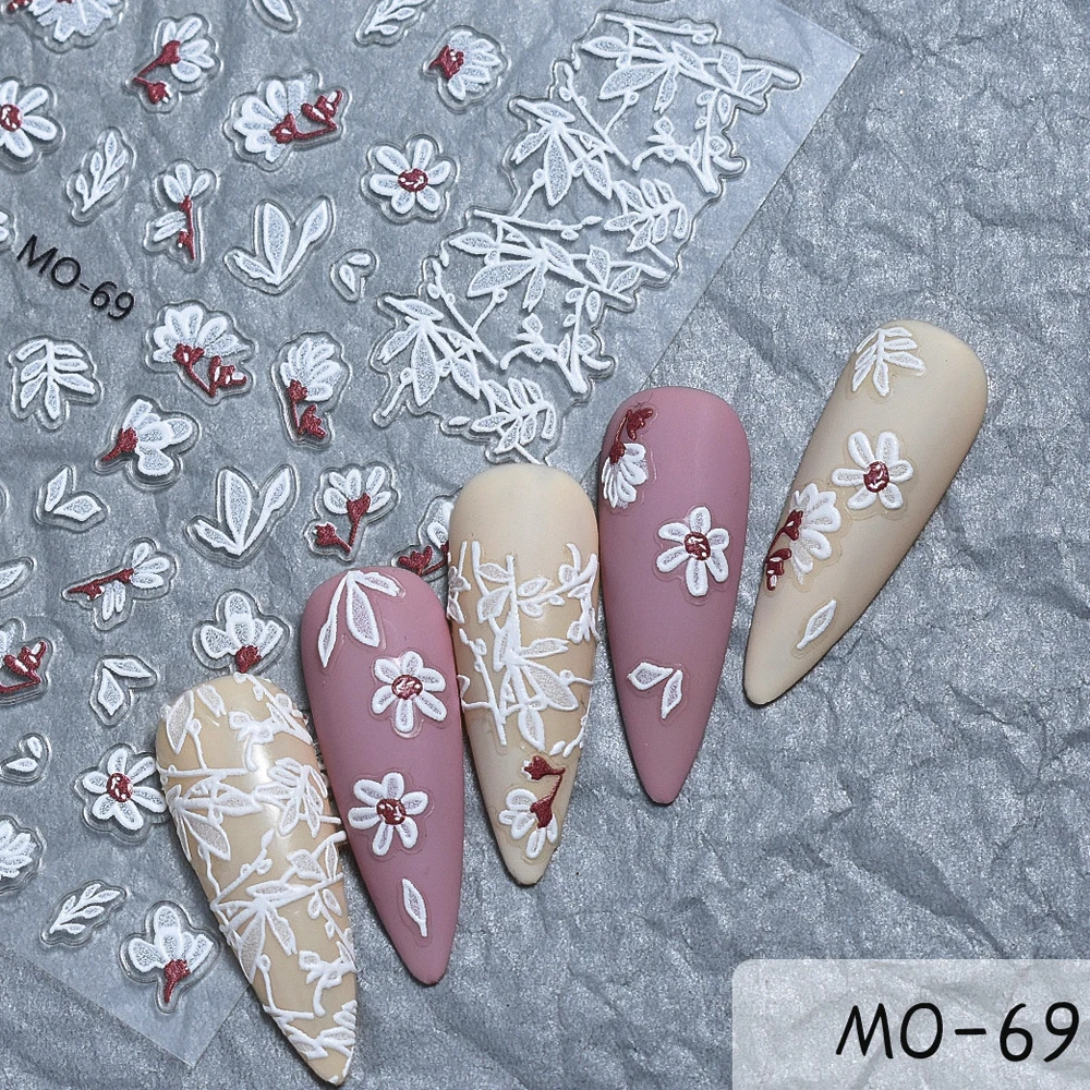5D White Flowers Butterfly Nail Stickers Nail Art Decals Lace Daisy Decoration Transparency Gel Adhesive Sticker Summer Manicure
5D White Flowers Butterfly Nail Stickers Nail Art Decals Lace Daisy Decoration Transparency Gel Adhesive Sticker Summer Manicure