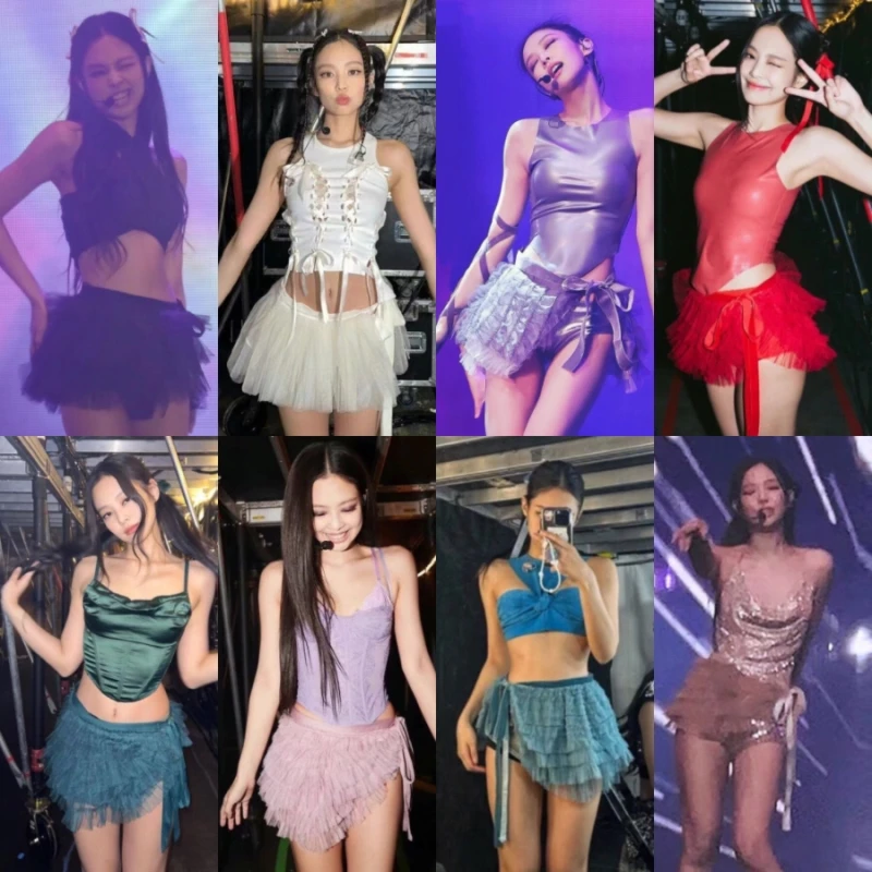Kpop Korean Singer Streetwear New Nightclub Slim Sling Lace Vest Crop Tops + Mesh Lace-up Sexy Fluffy Skirt Women Two-piece Suit
Kpop Korean Singer Streetwear New Nightclub Slim Sling Lace Vest Crop Tops + Mesh Lace-up Sexy Fluffy Skirt Women Two-piece Suit