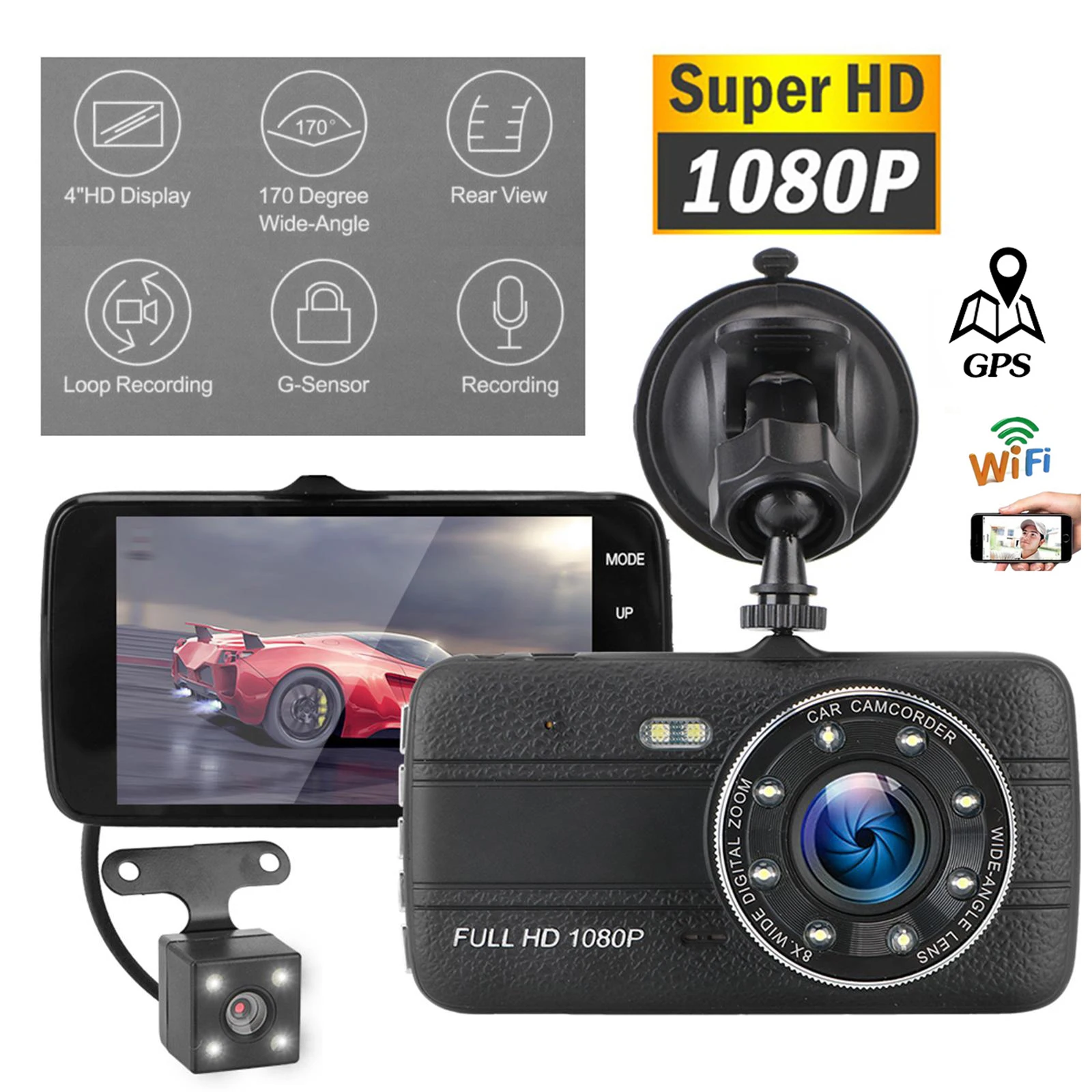 Car DVR WiFi Full HD 1080P Dash Cam Rear View Car Camera Night Vision Drive Video Recorder Black Box Parking Monitor Dashcam GPS
Car DVR WiFi Full HD 1080P Dash Cam Rear View Car Camera Night Vision Drive Video Recorder Black Box Parking Monitor Dashcam GPS