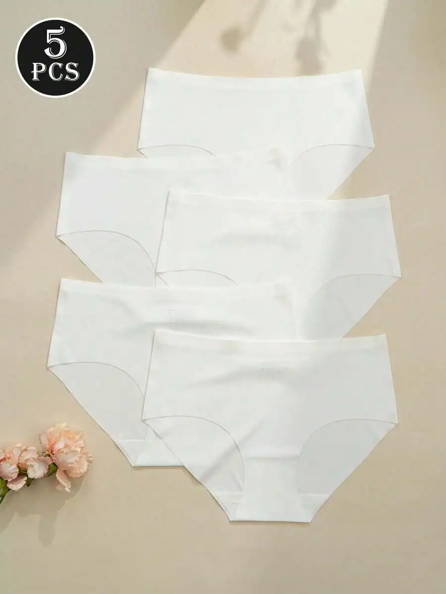 5 Pcs Women Seamless Ice Silk Briefs Solid Color Soft Stretchy Underwear
5 Pcs Women Seamless Ice Silk Briefs Solid Color Soft Stretchy Underwear