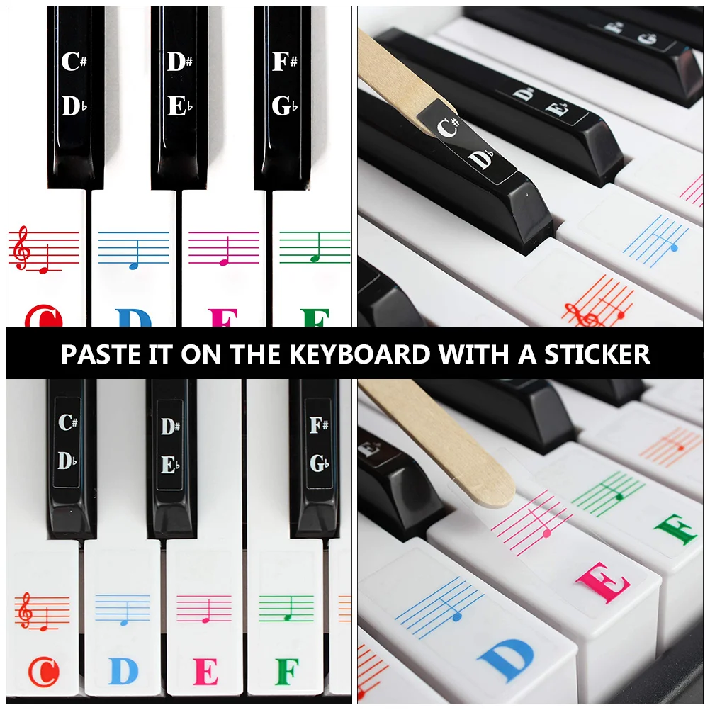 Piano Stickers PVC Removable Beginner Learning 49 61 76 88 Keys Large Letters Teaching Accessory Keyboard Accessories 
Piano Stickers PVC Removable Beginner Learning 49 61 76 88 Keys Large Letters Teaching Accessory Keyboard Accessories