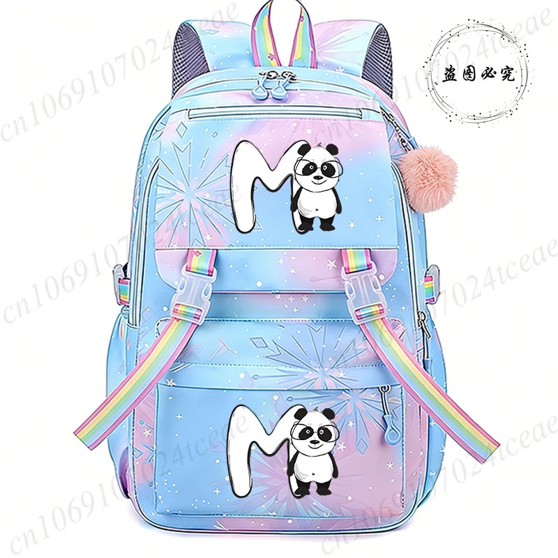 Cute Large Capacity Backpack Panda Alphabet A~Z Printed Cartoon Student Schoolbag Nylon Book Bag Back To School Women Girl
Cute Large Capacity Backpack Panda Alphabet A~Z Printed Cartoon Student Schoolbag Nylon Book Bag Back To School Women Girl