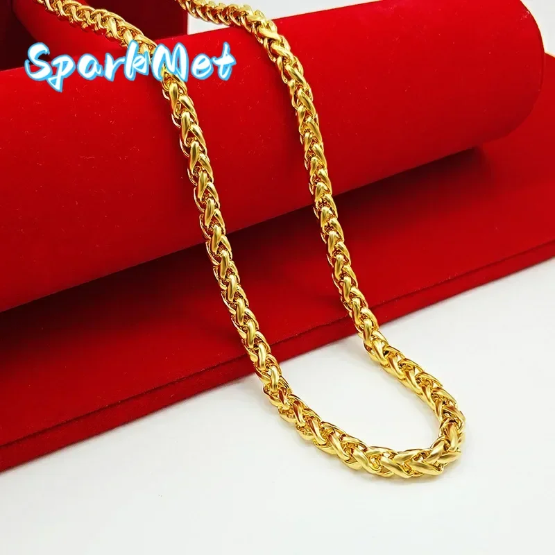 Мужское ожерелье Sparkmet из 24-каратного золота (AU999) с узором «витой канат», класса люкс | Золотое 3D-изображение, геометрическое, с матовой отделкой
Мужское ожерелье Sparkmet из 24-каратного золота (AU999) с узором «витой канат», класса люкс | Золотое 3D-изображение, геометрическое, с матовой отделкой