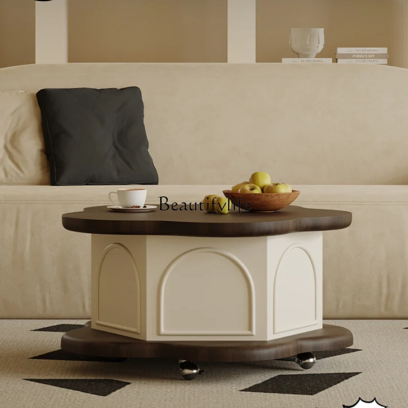 French Retro New Small Shaped Portable Coffee Table Multi-Function Lifting Living Room Home Storage
French Retro New Small Shaped Portable Coffee Table Multi-Function Lifting Living Room Home Storage