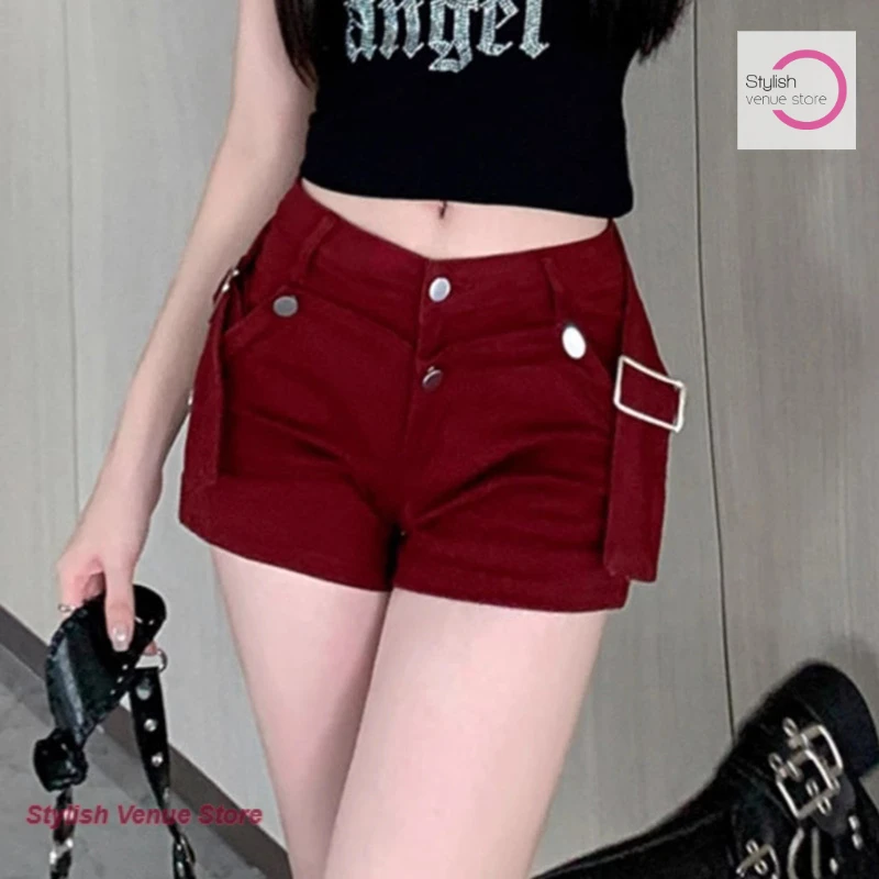 American spice girls bag hip wine red hot pants women's summer new high waist design sense tight-fitting leg-length denim shorts
American spice girls bag hip wine red hot pants women's summer new high waist design sense tight-fitting leg-length denim shorts