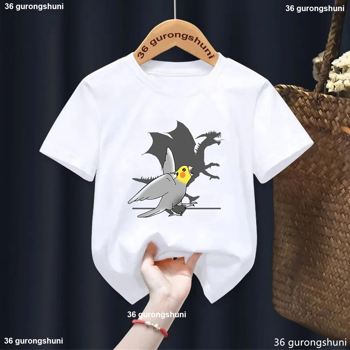 Newly Style Parrot Change T-rex Dinosaur Shadow Print Boys Girls T-Shirt Fashion Harajuku Kawaii Shirt Summer Short Sleeved Tops
Newly Style Parrot Change T-rex Dinosaur Shadow Print Boys Girls T-Shirt Fashion Harajuku Kawaii Shirt Summer Short Sleeved Tops