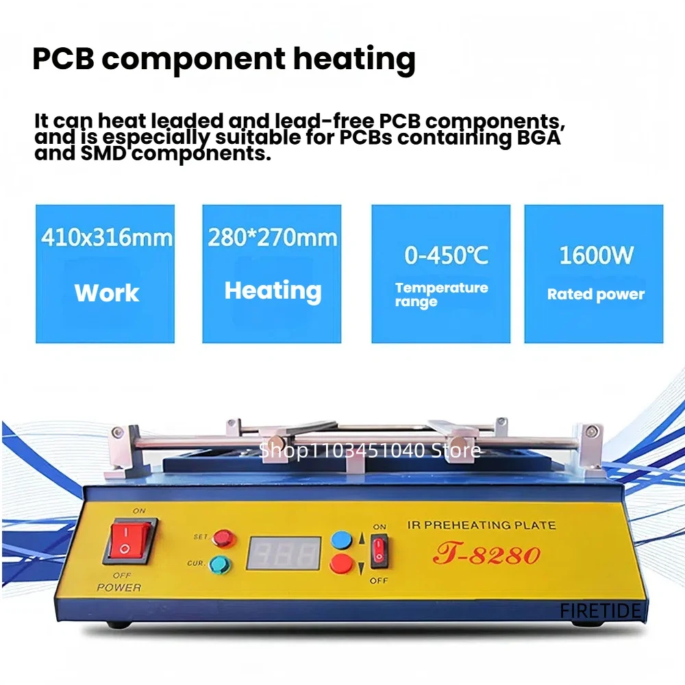 IR Solder Station 110V /220V Puhui T-8280/T-8120 PCB Preheater SMD Rework Station
IR Solder Station 110V /220V Puhui T-8280/T-8120 PCB Preheater SMD Rework Station